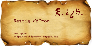 Rettig Áron névjegykártya